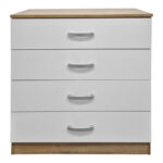 Συρταριέρα Athos pakoworld σε sonoma-λευκή απόχρωση 80x40x79εκ - Image 3