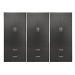 Ντουλάπα εξάφυλλη με συρτάρια Lego pakoworld wenge 240x42x180εκ - Image 3