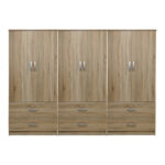 Ντουλάπα εξάφυλλη με συρτάρια Lego pakoworld sonoma 240x42x180εκ - Image 3