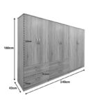 Ντουλάπα εξάφυλλη Lego pakoworld sonoma 240x42x180εκ - Image 5