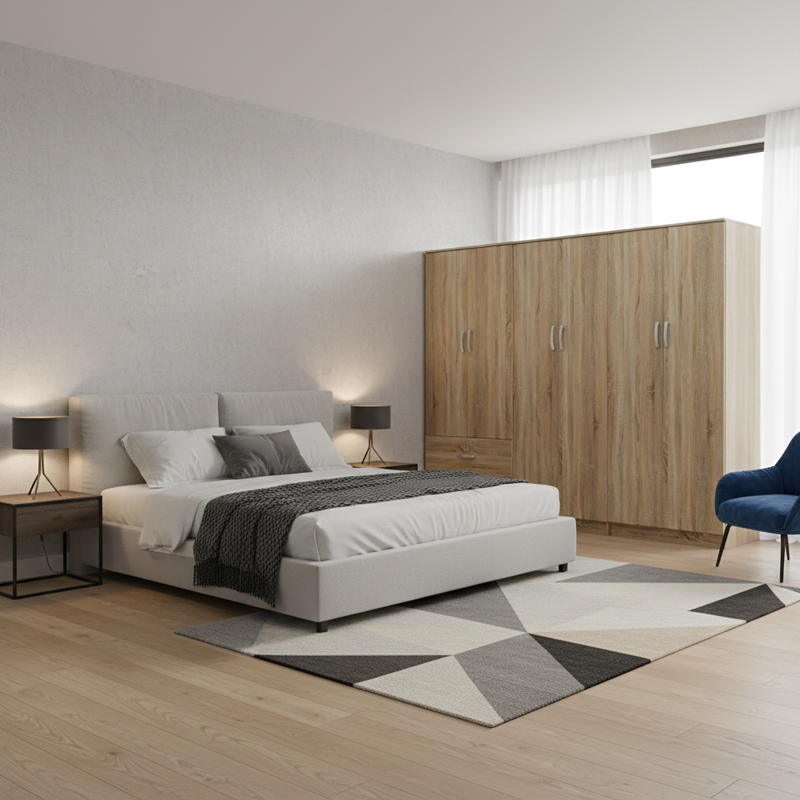 383-000204 Ντουλάπα εξάφυλλη Lego I pakoworld sonoma 240x42x180εκ