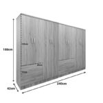 Ντουλάπα οχτάφυλλη Lego pakoworld sonoma 241x42x181εκ - Image 4