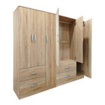 Ντουλάπα εξάφυλλη Lego pakoworld sonoma 180x42x180εκ - Image 2