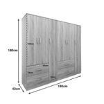 Ντουλάπα εξάφυλλη Lego pakoworld sonoma 180x42x180εκ - Image 5