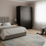 Ντουλάπα εξάφυλλη με πατάρι Lego pakoworld wenge 240x42x240εκ