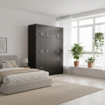 Ντουλάπα πεντάφυλλη με πατάρι Lego I pakoworld wenge 170x42x240εκ