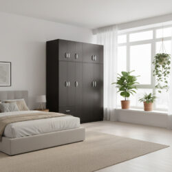 Ντουλάπα πεντάφυλλη με πατάρι Lego I pakoworld wenge 170x42x240εκ