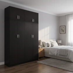 Ντουλάπα τετράφυλλη με πατάρι Lego Ι pakoworld wenge 160x42x240εκ