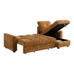 Γωνιακός αναστρέψιμος καναπές κρεβάτι Comfie pakoworld με αποθηκευτικό χώρο camel ύφασμα 260x156x98εκ - Image 4