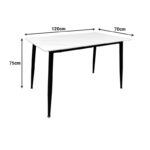 Τραπέζι Pembe pakoworld sintered stone μαύρη όψη μαρμάρου με μαύρα μεταλλικά πόδια 120x70x75εκ - Image 5