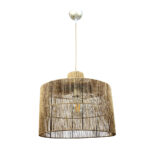 InLight Κρεμαστό φωτιστικό καφέ από σχοινί 1XE27 D:40cm (4030)