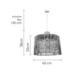 InLight Κρεμαστό φωτιστικό καφέ από σχοινί 1XE27 D:40cm (4030) - Image 2