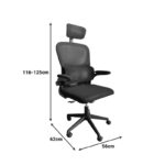 Καρέκλα γραφείου Recko pakoworld ύφασμα mesh σε γκρι απόχρωση 56x62x116-125εκ - Image 5