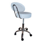 Σκαμπό γραφείου-εργασίας τροχήλατο με πλάτη Tebere pakoworld pu σε λευκή απόχρωση 35x35x65-77εκ - Image 2