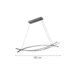 Inlight Κρεμαστό φωτιστικό LED 75W 3CCT (by switch on base) σε χρώμιο D:120cm (6093-Chrome) - Image 2