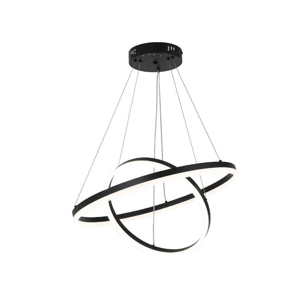 6095-b-black- Inlight Κρεμαστό φωτιστικό LED 58W 3CCT (by switch on base) D:60cm (6095-B-Black)