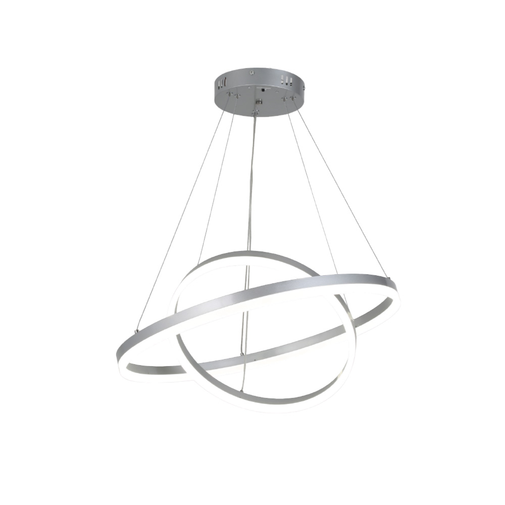 6095-b-chr Inlight Κρεμαστό φωτιστικό LED 58W 3CCT (by switch on base) D:60cm (6095-B-Silver)