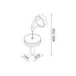 ASIAN-ΦΩΤΙΣΤΙΚΟ ΕΠΙΤΟΙΧΟ ΧΡΥΣΟ ΑΛΟΥΜΙΝΙΟΥ LED SMD 11W CCT 715LM IP20 164X222X400-700MM - Image 3