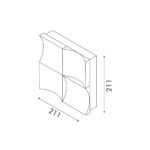 CHESSY-ΦΩΤΙΣΤΙΚΟ ΕΠΙΤΟΙΧΟ ΧΡΥΣΟ ΑΜΜΩΔΕΣ ΛΕΥΚΟ ΑΛΟΥΜΙΝΙΟ LED SMD 21W CCT 1050LM IP20 211X55X211MM - Image 3