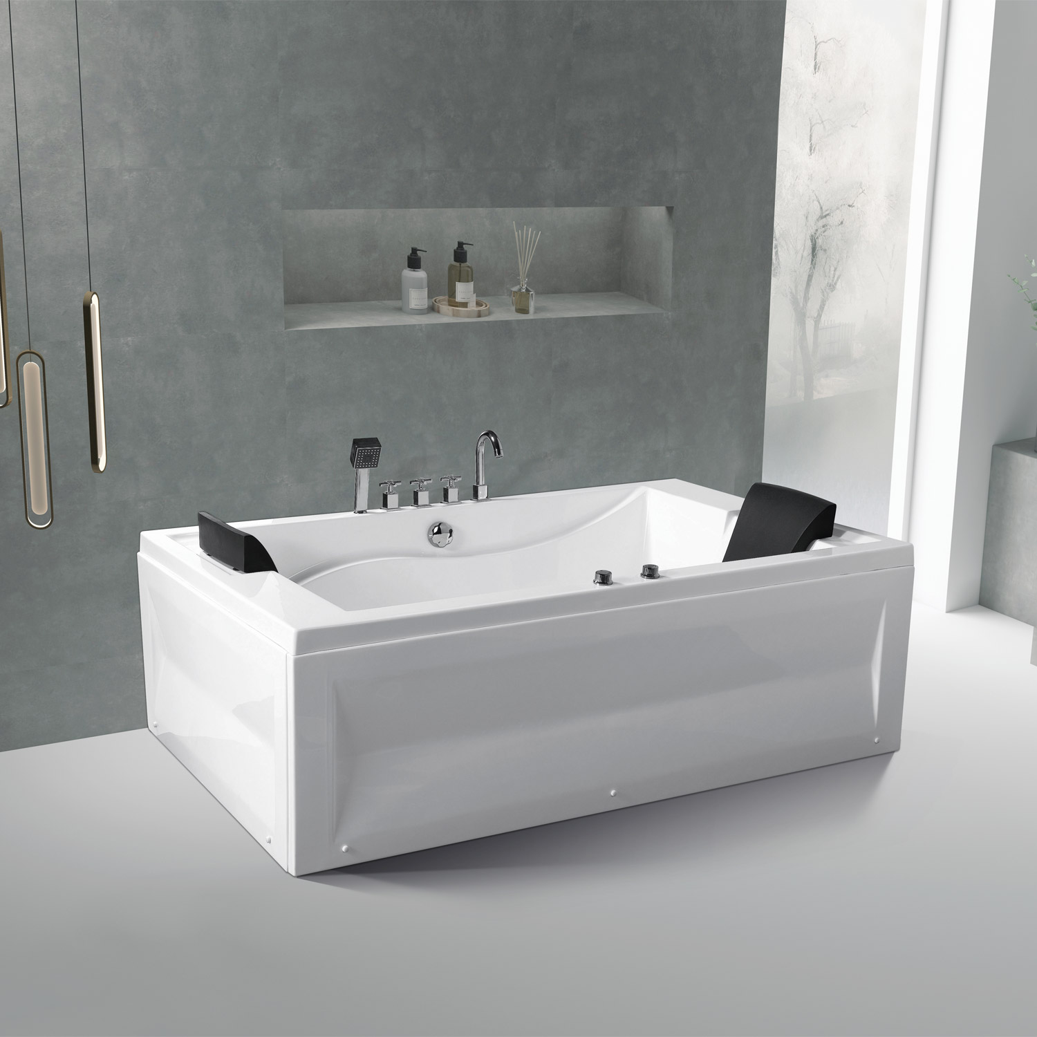 K-1287_4 Μπανιέρα με σύστημα υδρομασάζ ORNELLA K-1287 KARAG 180x120x60cm