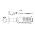 LED STREET LUMINAIRE 100W 12000LM 2200K 140x90˚ CLASS I 230V AC IP66 - Image 4