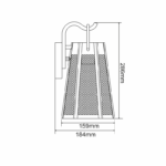 ^ΑΣΗΜΙ ΒΑΦΗΣ ΕΠΙΤΟΙΧΟ(ΚΡΕΜΑΣΤΟ) ΦΩΤΙΣΤΙΚΟ NYX 1XE27 IP44 ΜΕ ΠΛΕΓΜΑ & ΔΙΑΦΑΝΟ ΓΥΑΛΙ - Image 2