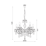 ΚΡΕΜΑΣ Φ/Σ 5ΧΕ14 ΑΚΡΥΛ ΚΕΧΡΙΜΠΑΡΙ+ΧΡΥΣΟ ΜΕΤΑΛΛΟ Φ46ΧΗ122CM NEFERTITI - Image 3