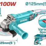 TOTAL ΕΠΑΓΓ. ΓΩΝΙΑΚΟΣ ΛΕΙΑΝΤΗΡΑΣ 1.100W - 125mm ΗΛΕΚΤΡΟΝΙΚΟΣ (TG110125565)