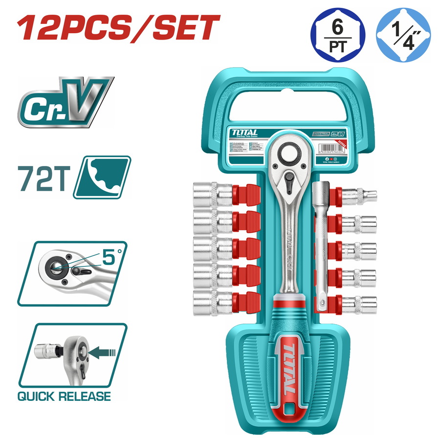 THT14114126 TOTAL ΕΠΑΓΓ. ΣΕΤ ΚΑΣΤΑΝΙΑ 1/4" ΜΕ ΚΑΡΥΔΑΚΙΑ 12ΤΕΜ (THT14114126)