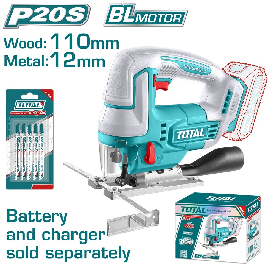 TJSLI1008 TOTAL ΕΠΑΓΓ. ΣΕΓΑ ΜΠΑΤ. Li-ion 20V ΧΩΡΙΣ ΜΠΑΤΑΡΙΑ & ΦΟΡΤΙΣΤΗ (TJSLI1008)