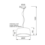 ΚΡΕΜΑΣΤΟ ΦΩΤΙΣΤΙΚΟ 1ΧΕ27 ΤΣΙΜΕΝΤΟ Φ32xH18cm ELVIS - Image 2