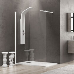 Σταθερό διαχωριστικό ντουζιέρας με διάφανο κρύσταλλο WALKIN 1 White KARAG 60x200cm