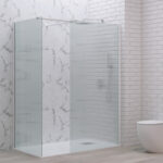 Σταθερά διαχωριστικά ντουζιέρας με flute κρύσταλλο WALKIN 2 White KARAG 100x200cm