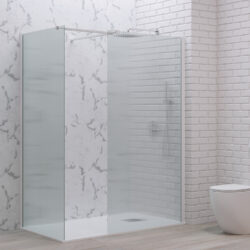 Σταθερά διαχωριστικά ντουζιέρας με flute κρύσταλλο WALKIN 2 White KARAG 80x200cm