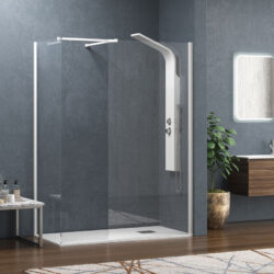 Σταθερά διαχωριστικά ντουζιέρας με διάφανο κρύσταλλο WALKIN 2 White KARAG 110x200cm