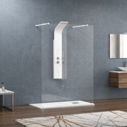 Σταθερό διαχωριστικό ντουζιέρας με διάφανο κρύσταλλο WALKIN 3 White KARAG 168x200cm