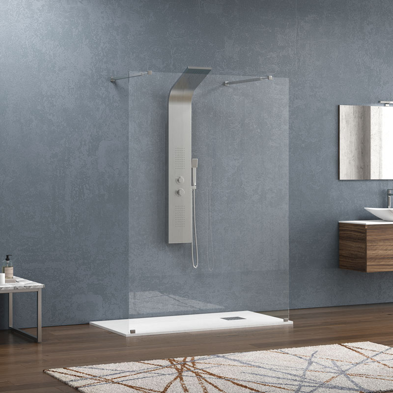 WAL3C168 Σταθερό διαχωριστικό ντουζιέρας με διάφανο κρύσταλλο WALKIN 3 Cromo KARAG 168x200cm