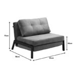 Πολυθρόνα-κρεβάτι Fancy pakoworld ύφασμα σε ανθρακί απόχρωση και πόδι μαύρο μέταλλο 95x98x70εκ - Image 7