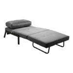 Πολυθρόνα-κρεβάτι Fancy pakoworld βελούδο σε ανθρακί απόχρωση και πόδι μαύρο μέταλλο 95x98x70εκ - Image 3