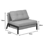 Πολυθρόνα-κρεβάτι Fancy pakoworld ύφασμα σε κίτρινη απόχρωση με μαύρο πόδι 95x98x70εκ - Image 9