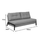 Καναπές 2θέσιος-κρεβάτι Fancy pakoworld ύφασμα σε μπεζ απόχρωση με φυσικό πόδι 150x92x77εκ - Image 9