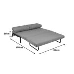 Καναπές 2θέσιος-κρεβάτι Fancy pakoworld ύφασμα σε μπεζ απόχρωση με φυσικό πόδι 150x92x77εκ - Image 10