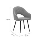 Πολυθρόνα Macie pakoworld ύφασμα antique γκρι-μαύρο 58x50x85εκ - Image 8