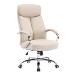 Καρέκλα γραφείου διευθυντή Venza pakoworld pu σε μπεζ απόχρωση 70x65x117-124εκ