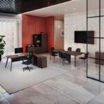 Ντουλάπι γραφείου επαγγελματικό χαμηλό Denith pakoworld ανθρακί-καρυδί 80x40x80εκ - Image 2