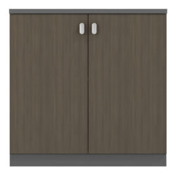 Ντουλάπι γραφείου επαγγελματικό χαμηλό Denith pakoworld ανθρακί-καρυδί 80x40x80εκ