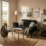 Καναπές κρεβάτι PWF-0018 pakoworld 2θέσιος με ύφασμα χρώμα μαύρο 155x73x85cm - Image 2