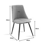 Καρέκλα Giselle pakoworld βελούδο γκρι-μαύρο χρυσό πόδι - Image 9