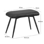 Πολυθρόνα με υποπόδιο Rueda pakoworld βελούδο σε κίτρινη απόχρωση με μαύρα μεταλλικά πόδια 71.5x66.5x99εκ - Image 10