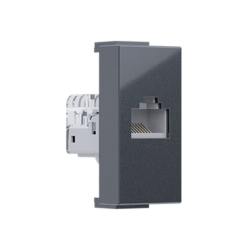^ MODYS ΠΡΙΖΑ ΔΙΚΤΥΟΥ ΑΝΘΡΑΚΙ  1 ΣΤ. RJ45 CAT.5E ΧΩΡΙΣ ΘΩΡΑΚΙΣΗ IP20